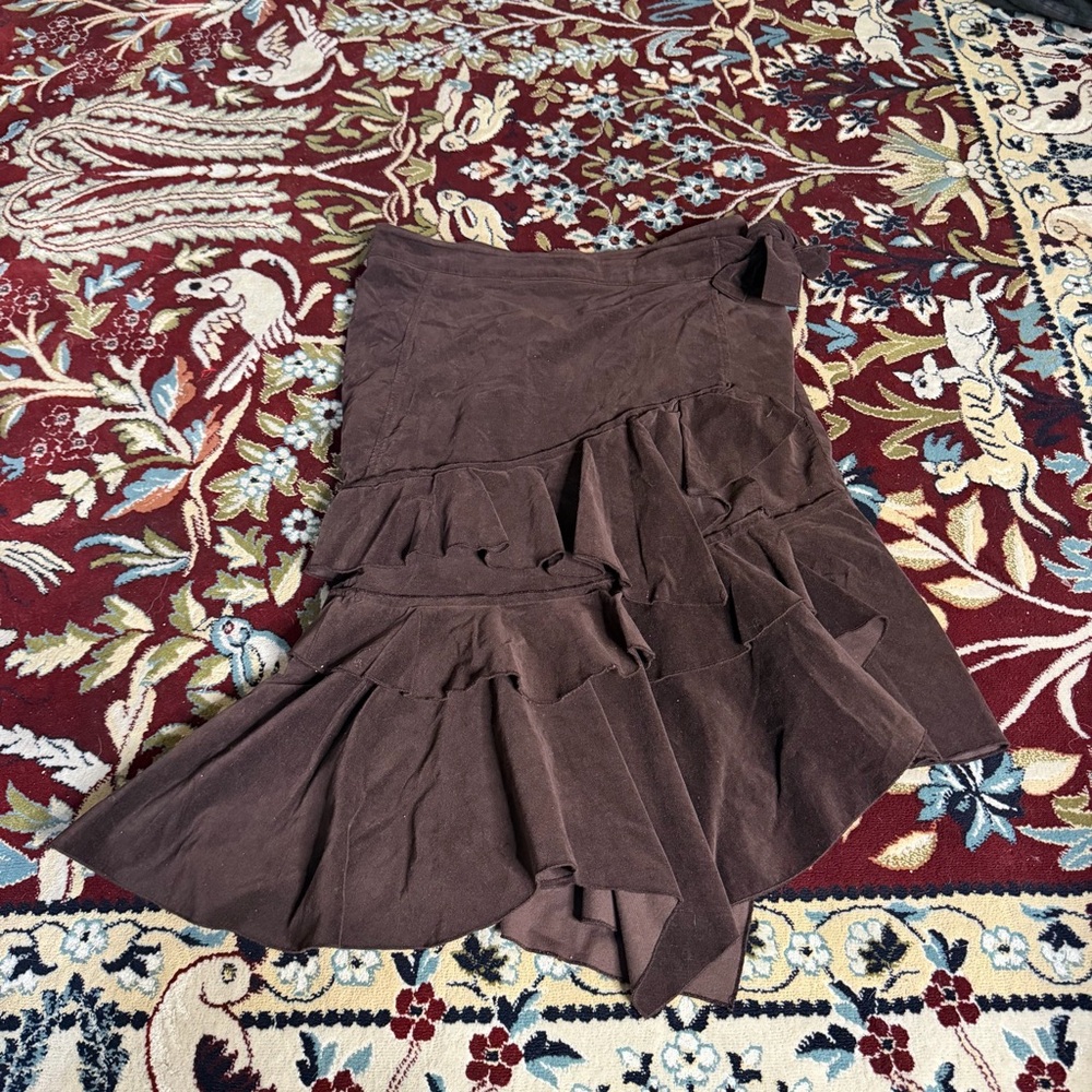 Whimsigoth brown asymmetrical skirt
